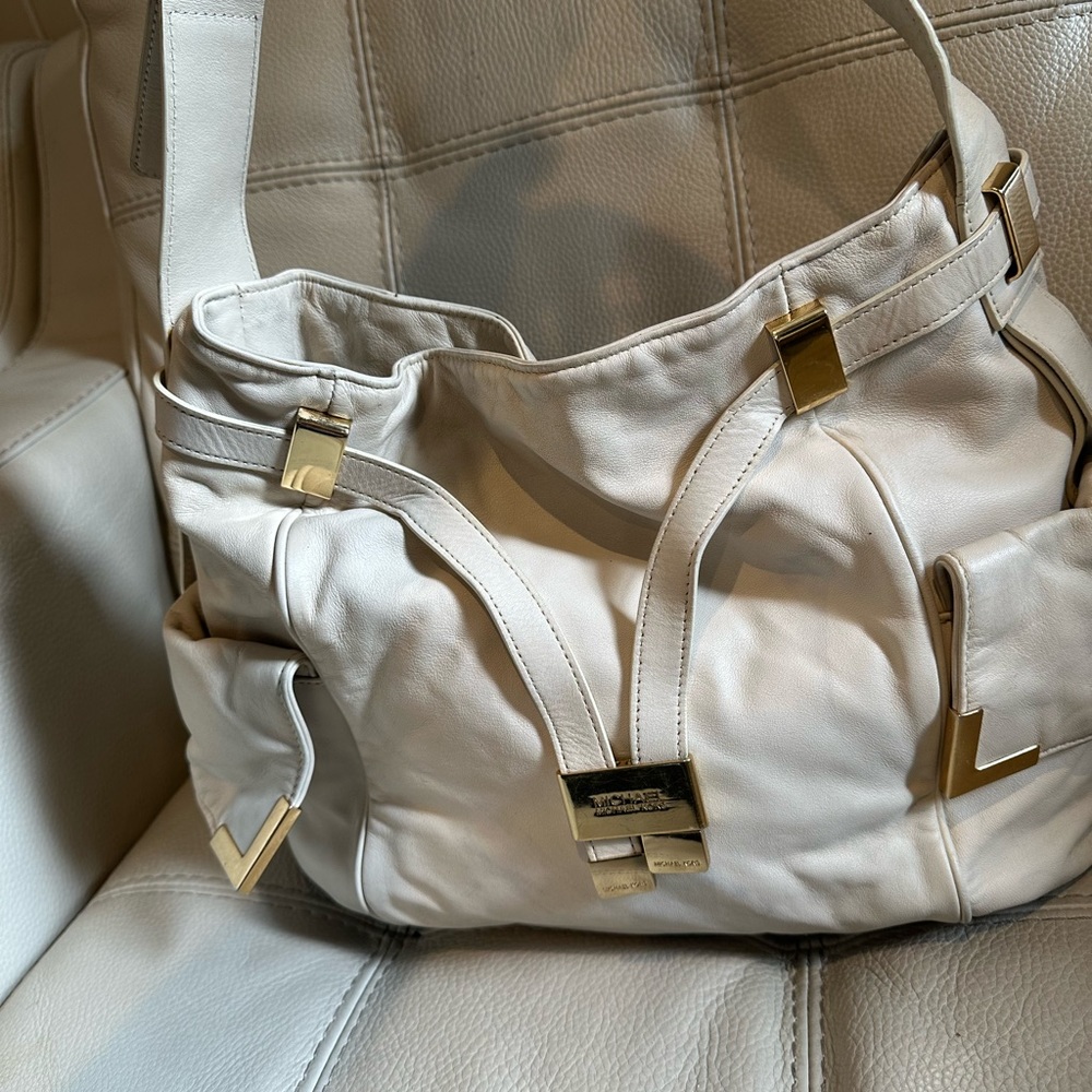 Michael Kors Large Vanilla Leather Satchel